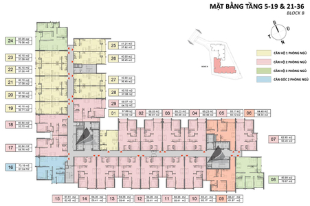 Mặt bằng căn hộ Opal Skyline Căn hộ Opal Skyline hướng ban công tây không có nội thất diện tích 40m²