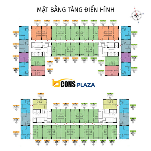  Căn hộ Bcons Plaza hướng ban công đông bắc không có nội thất diện tích 51.33m²