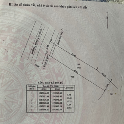 Đất nền Huyện Củ Chi Đất nền mặt tiền đường Sông Lu diện tích 381.8m2, khu dân cư hiện hữu.