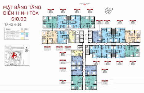  Căn hộ Vinhomes Grand Park hướng ban công tây nam không có nội thất diện tích 46.5m²