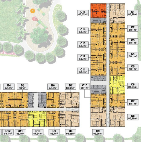  Căn hộ 9 View Apartment tầng 9 bàn giao nội thất cơ bản.