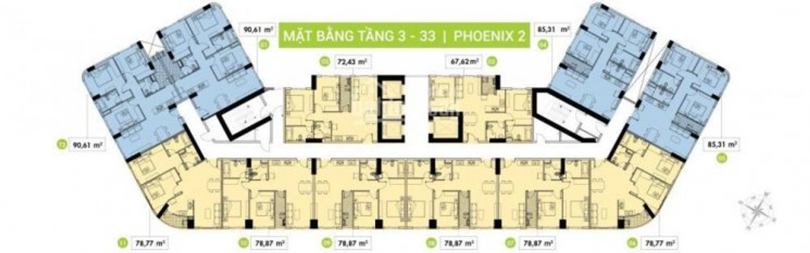  Căn hộ Topaz Elite tầng 25 có 3 phòng ngủ, nội thất cơ bản.