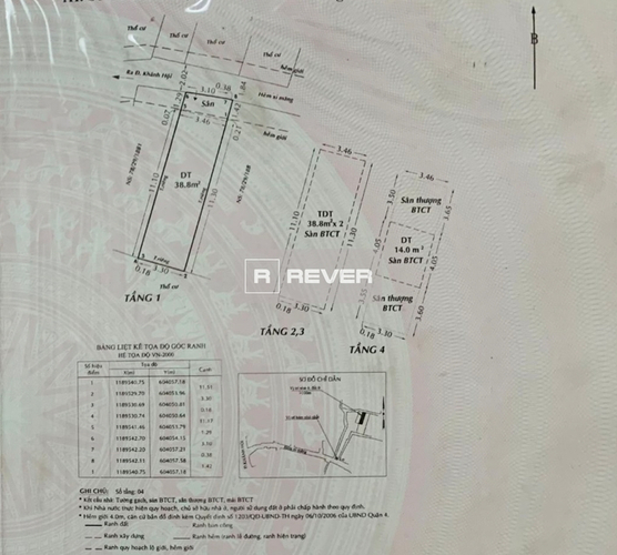  Nhà phố thiết kế 1 trệt, 2 lầu và sân thượng, diện tích đất 44.1m2 rộng thoáng.