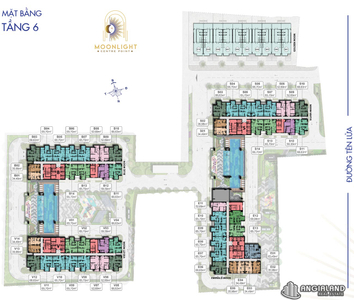  Căn hộ Moonlight Centre Point hướng ban công nam nội thất cơ bản diện tích 65.7m².