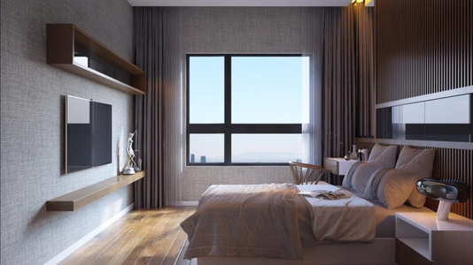 Căn hộ Mizuki Park hướng ban công tây nam không có nội thất diện tích 95.6m².