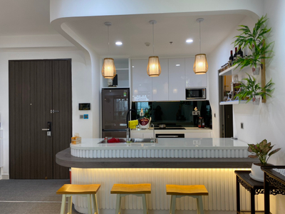 phòng khách căn hộ Phú Mỹ Hưng Midtown Căn hộ cao cấp Phú Mỹ Hưng Midtown tầng 5 diện tích 110m2.