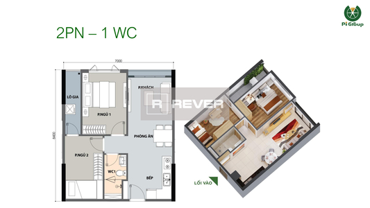  Căn hộ Picity High Park không có nội thất diện tích 57.64m².