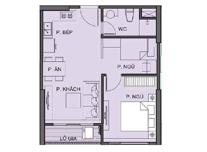  Căn hộ Vinhomes Grand Park hướng ban công đông bắc không có nội thất diện tích 46.5m²