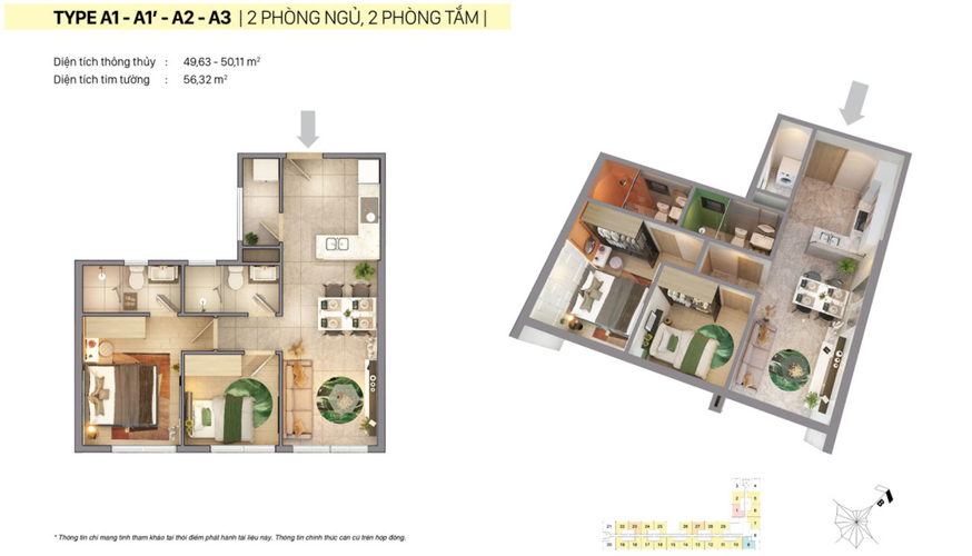 Căn hộ CitiGrand, Quận 2 Căn hộ CitiGrand tầng 14 ban công hướng Đông Nam mát mẻ.