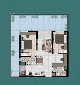  Căn hộ Westgate nội thất cơ bản diện tích 70m².