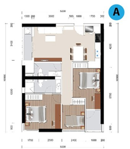 Căn hộ The Western Capital, Quận 6 Căn hộ The Western Capital có 3 phòng ngủ, không có nội thất.