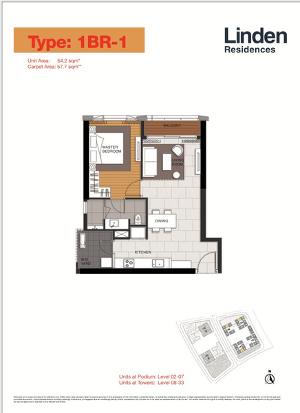 Căn hộ Empire City nội thất cơ bản diện tích 64m²