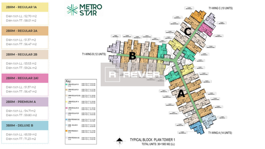  Căn hộ Metro Star không có nội thất diện tích 61m²