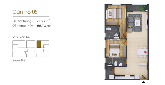 Căn hộ CityLand Park Hills, Quận Gò Vấp Căn hộ Cityland Park Hills hướng ban công bắc nội thất cơ bản diện tích 71.68m²
