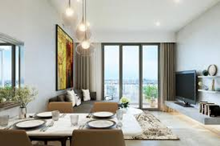 nhà mẫu căn hộ Happy One Thạnh Lộc Căn hộ Happy One Thạnh Lộc hướng ban công nam không có nội thất diện tích 66.5m²