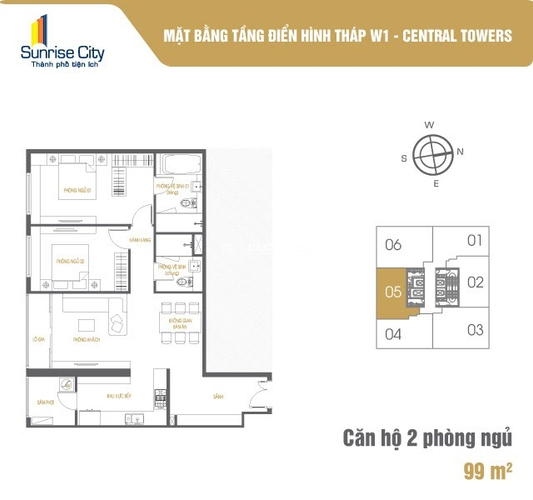  Căn hộ Sunrise City diện tích 99m²