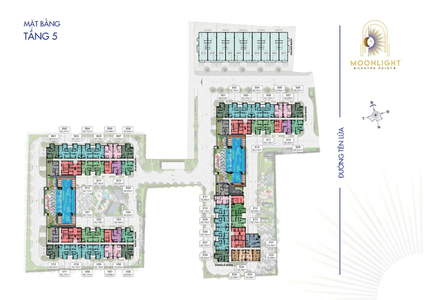  Căn hộ Studio Moonlight Centre Point hướng ban công tây nam không có nội thất diện tích 34.49m²