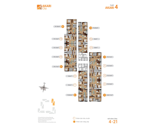  Căn hộ Akari City tầng 7 thiết kế hiện đại, nội thất cơ bản.