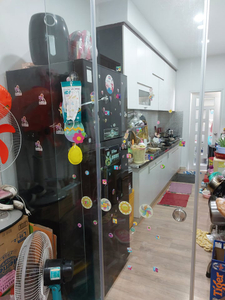 phòng bếp căn hộ Topaz City Căn hộ Topaz City tầng 5 thiết kế 2 phòng ngủ, đầy đủ nội thất.