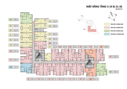  Căn hộ Opal Skyline không có nội thất diện tích 69.97m².