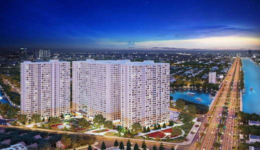 Căn hộ Diamond Riverside, Quận 8 Căn hộ Diamond Riverside tầng thấp tiện di chuyển, không nội thất.