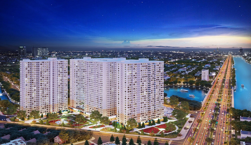 Căn hộ Diamond Riverside, Quận 8 Căn hộ Diamond Riverside tầng thấp tiện di chuyển, không nội thất.