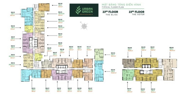  Căn hộ Urban Green nội thất cơ bản diện tích 49.7m²