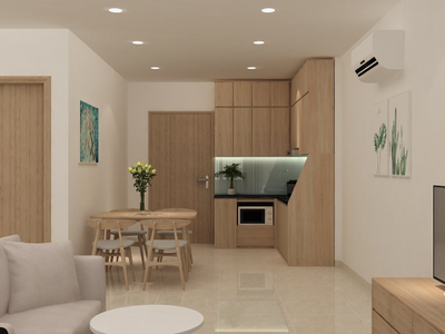 Căn hộ Vinhomes Grand Park có 2 phòng ngủ, đầy đủ nội thất.