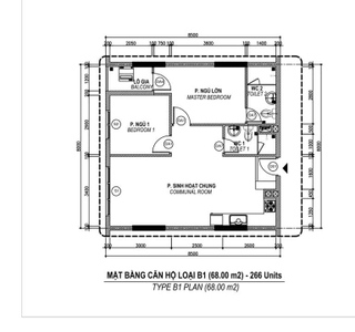  Căn hộ Green Town hướng ban công đông bắc nội thất cơ bản diện tích 68m²