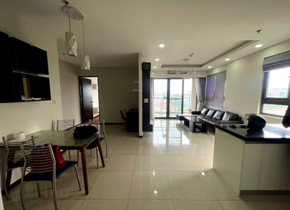 phòng khách căn hộ Docklands Căn hộ Docklands Sài Gòn tầng 11 diện tích 96m2, đầy đủ nội thất.