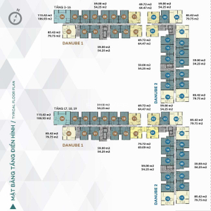  Căn hộ Westgate hướng ban công nam nội thất cơ bản diện tích 85.42m².