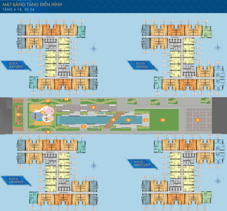 Mặt bằng Q7 Saigon Riverside Căn hộ Q7 Saigon Riverside tầng 27 nội thất cơ bản, ban công hướng Đông