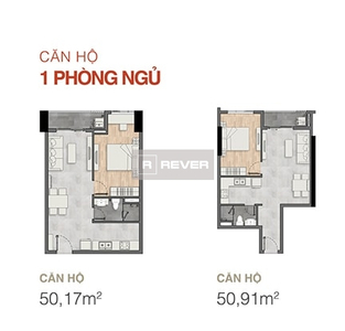 Căn hộ New Galaxy diện tích 50.17m2, không nội thất.