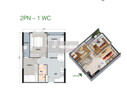  Căn hộ Picity High Park không có nội thất diện tích 57.64m²