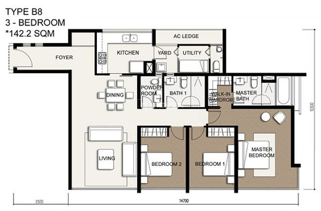  Căn hộ The Vista An Phú nội thất cơ bản diện tích 135m²