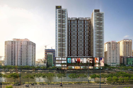 Căn hộ The Gold View, Quận 4 Căn hộ The Gold View tầng 6 diện tích 81.5m2, nội thất cơ bản.