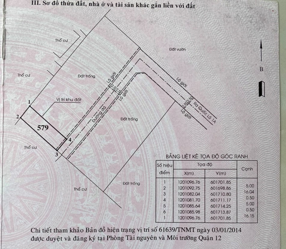 Đất nền Quận 12 Đất nền diện tích 82.7m2, khu dân cư sầm uất đầy đủ các tiện ích.