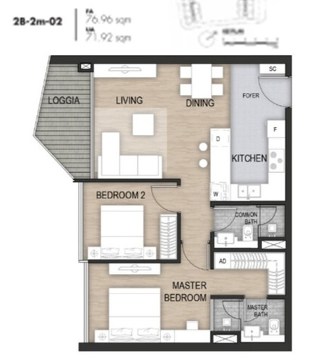 Căn hộ The Metropole Thủ Thiêm, Quận 2 Căn hộ The Metropole Thủ Thiêm nội thất cơ bản diện tích 72m²