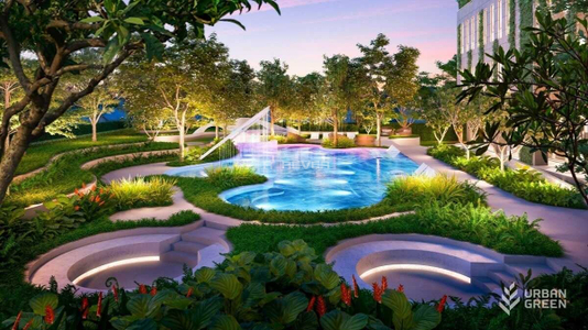  Căn hộ Urban Green hướng ban công đông nam không có nội thất diện tích 82.3m².