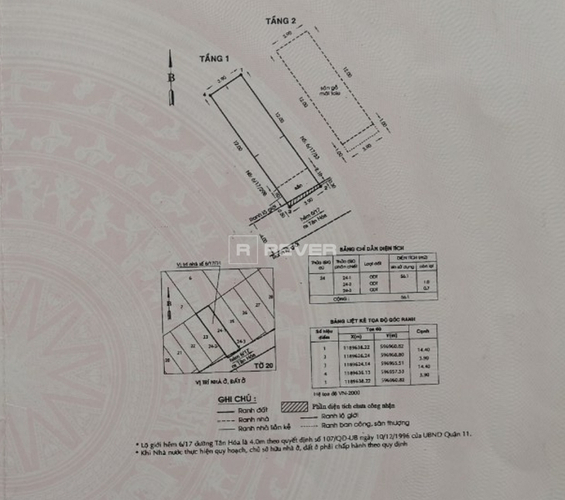  Nhà phố Đường Tân Hóa 2 tầng diện tích 54.6m² hướng đông nam pháp lý sổ hồng.