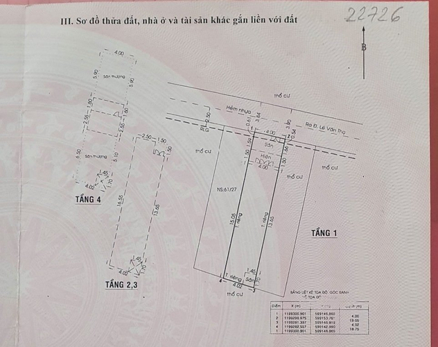Nhà phố Quận Gò Vấp Nhà hẻm xe hơi đường Số 11 diện tích 76m2, cửa hướng Đông Bắc.