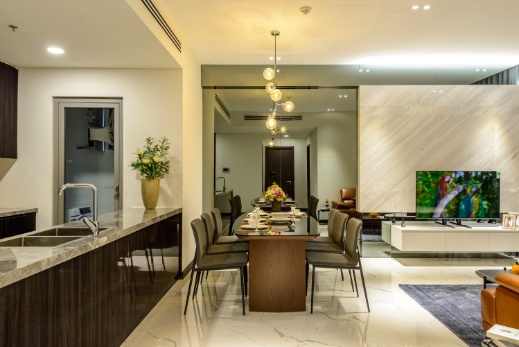  Căn hộ có 2 phòng ngủ Empire City, bàn giao nội thất cơ bản.