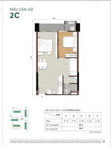  Căn hộ MT Eastmark City không có nội thất diện tích 64m².