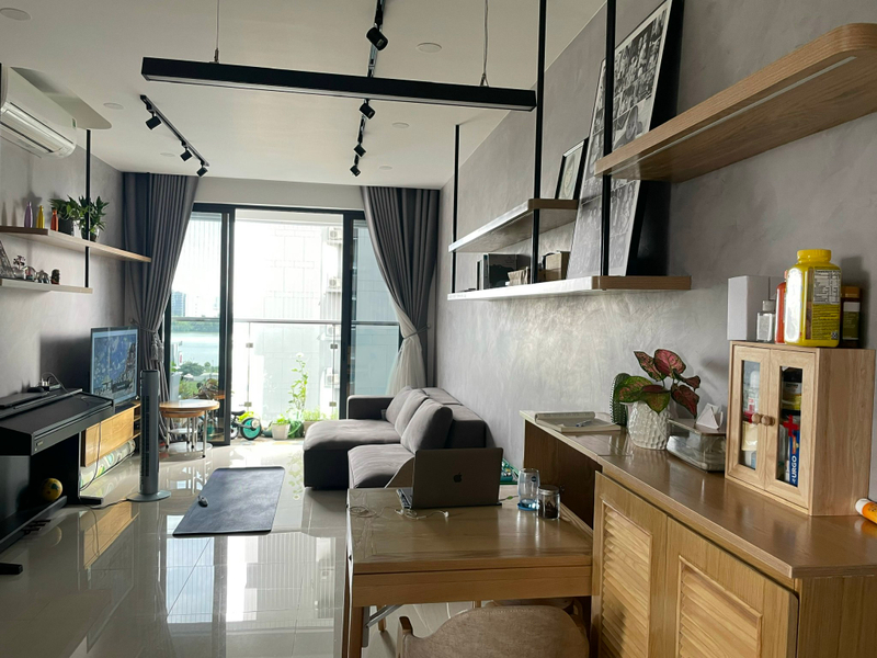 Căn hộ One Verandah hướng ban công tây nam đầy đủ nội thất diện tích 81.28m²