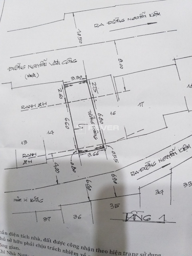  Nhà phố Đường Nguyễn Văn Công 3 tầng diện tích 34.6m² pháp lý sổ hồng