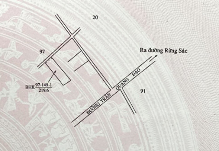Đất nền Huyện Cần Giờ Đất nền KDC Bình Khánh diện tích 219.6m2, có sổ hồng riêng.