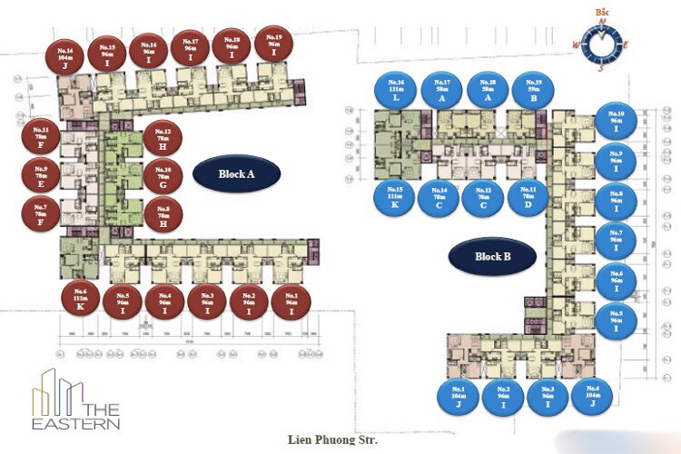 Căn hộ The Eastern, Quận 9 Căn hộ The Eastern hướng ban công bắc nội thất cơ bản diện tích 56.6m²