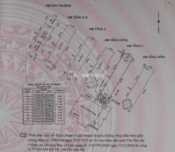  Nhà phố Đường Trịnh Đình Trọng 4 tầng diện tích 87.4m² hướng nam pháp lý sổ hồng