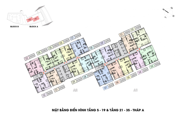  Căn hộ Opal Boulevard hướng ban công tây nam không có nội thất diện tích 95.49m²