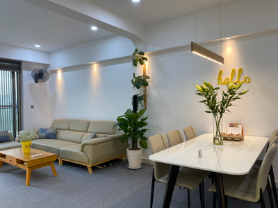 phòng khách căn hộ Phú Mỹ Hưng Midtown Căn hộ cao cấp Phú Mỹ Hưng Midtown tầng 5 diện tích 110m2.